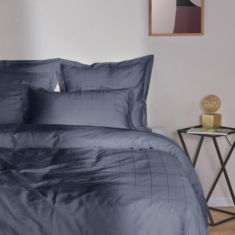 Housse de couette satin callista indigo 140x200 cm