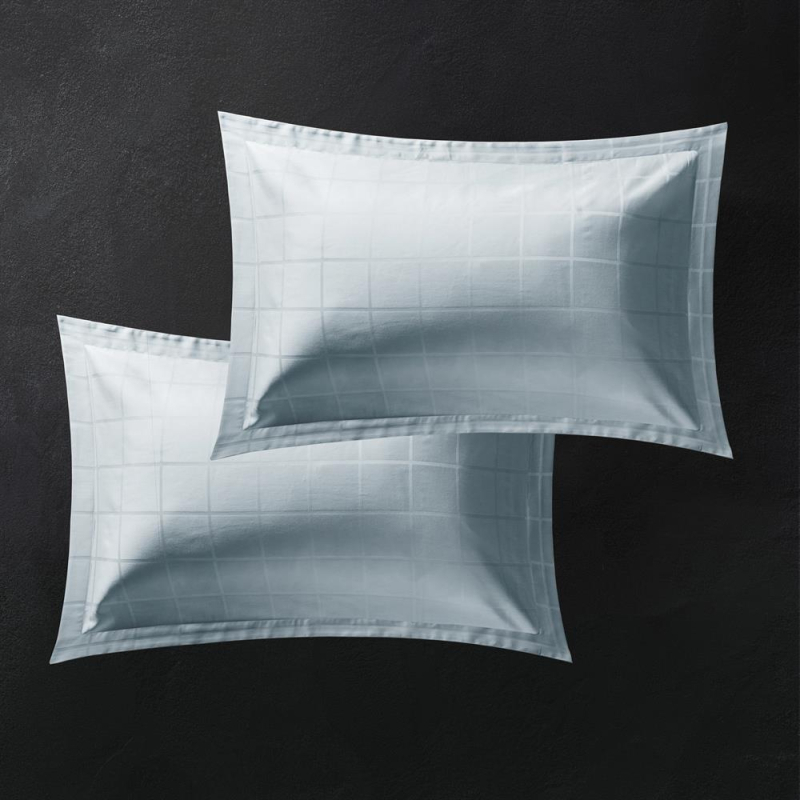 taies d'oreiller satin callista ice blue 50x75 cm