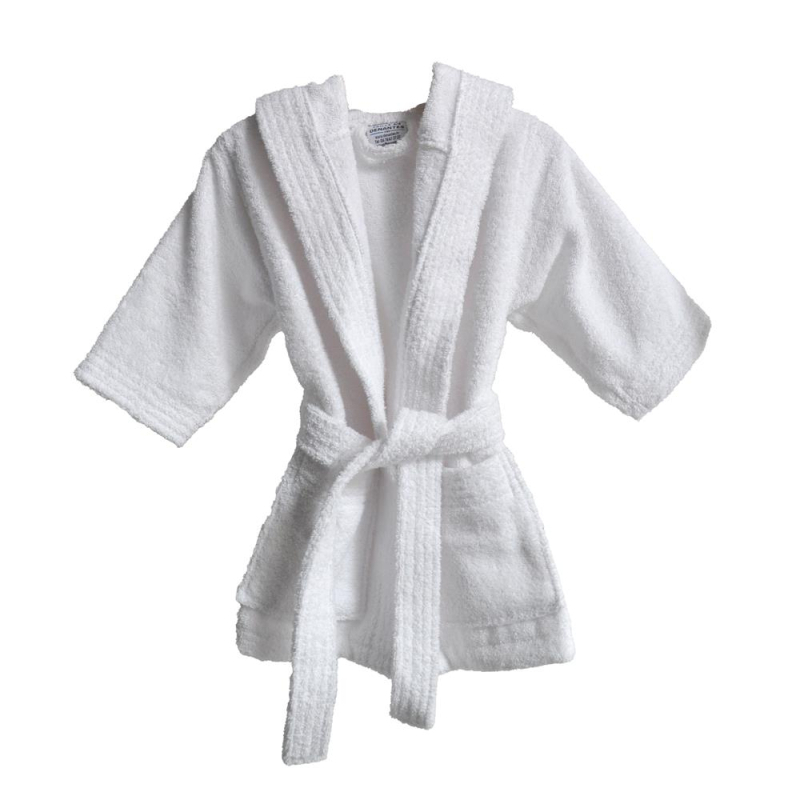 Peignoir blanc pour enfant à capuche 4-6 ans packshot