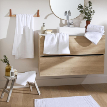 Serviette de toilette Romane coloris Blanc 50x100 cm