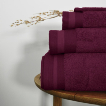 Maxi drap de bain 100x150 cm couleur aubergine PENELOPE zoom