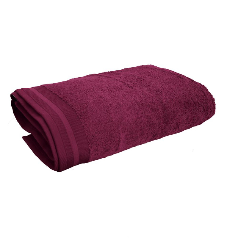 Maxi drap de bain 100x150 cm couleur aubergine PENELOPE packshot