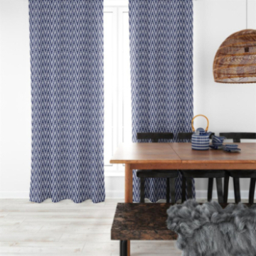 Rideau CALANQUE à motifs géométriques coloris Marine