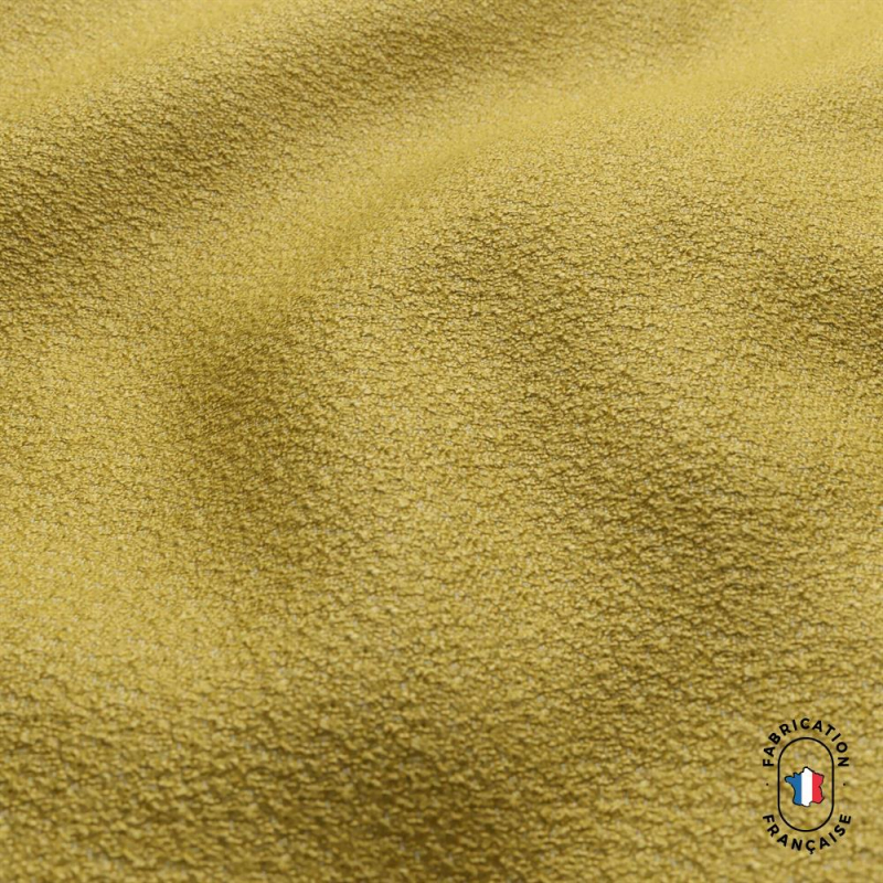 Zoom matière tissu GARRIGUE à bouclettes coloris Mimosa