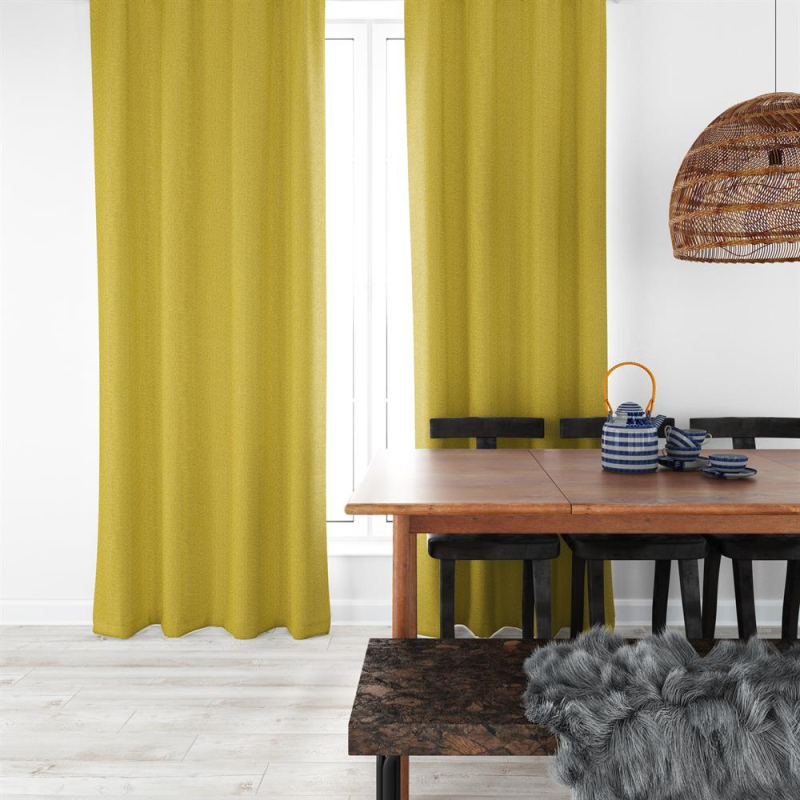 Rideau GARRIGUE à bouclettes coloris Mimosa