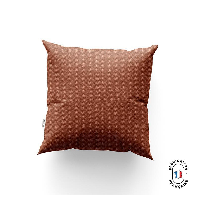 Coussin COCO effet lin chiné coloris Terra