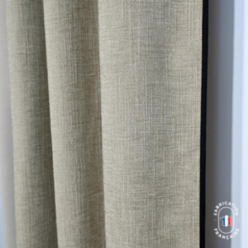 Rideau à oeillets occultant en tissu HAMOR effet lin Col. Sable