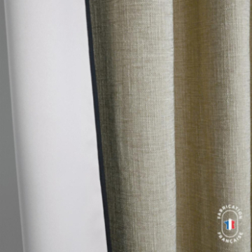 Rideau à oeillets occultant en tissu HAMOR effet lin Col. Sable
