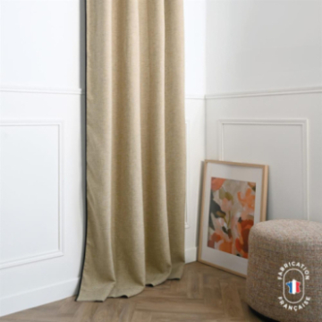 Rideau à oeillets occultant en tissu HAMOR effet lin Col. Sable
