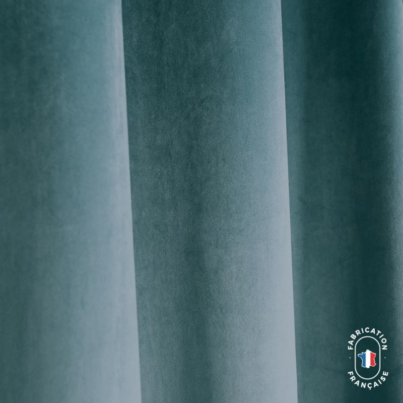 Rideau à oeillets tamisant en tissu ELVIS velours Col. Amande