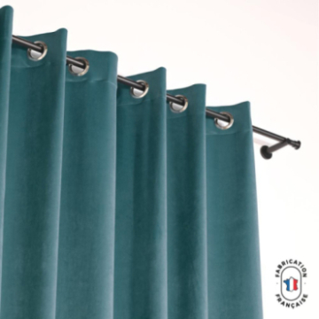 Rideau à oeillets tamisant en tissu ELVIS velours Col. Amande