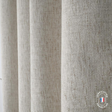 Rideau à oeillets tamisant en tissu HORACE effet lin Col. Ecru