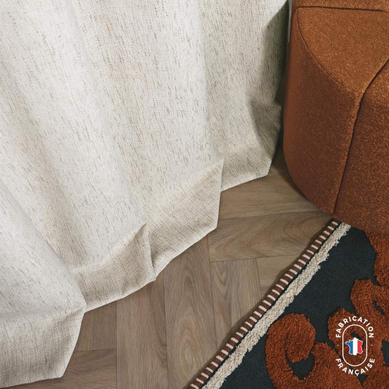 Rideau à oeillets tamisant en tissu HORACE effet lin Col. Ecru