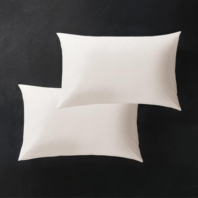 2 taies d'oreiller Hestia en satin de coton uni sable 50x75 cm
