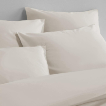 Taies d'oreiller Hestia en satin de coton uni sable zoom 50x75 cm