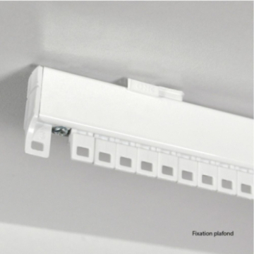 Tringle 1 rail laqué blanc fixation plafond