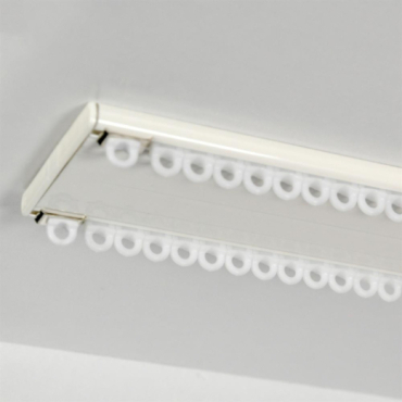 Tringle 2 rails blanc fixation plafond