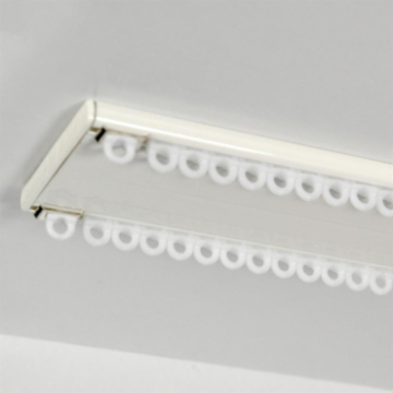 Tringle 2 rails blanc fixation plafond