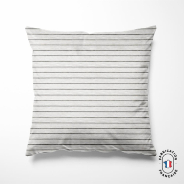 Coussin à rayures effet lin