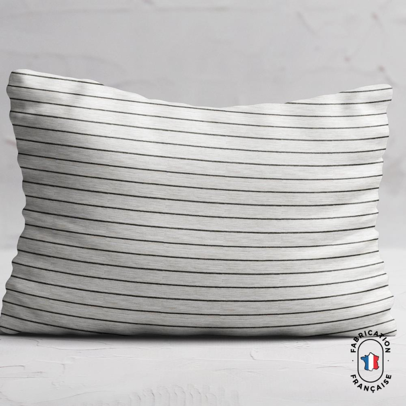 Coussin à rayures effet lin