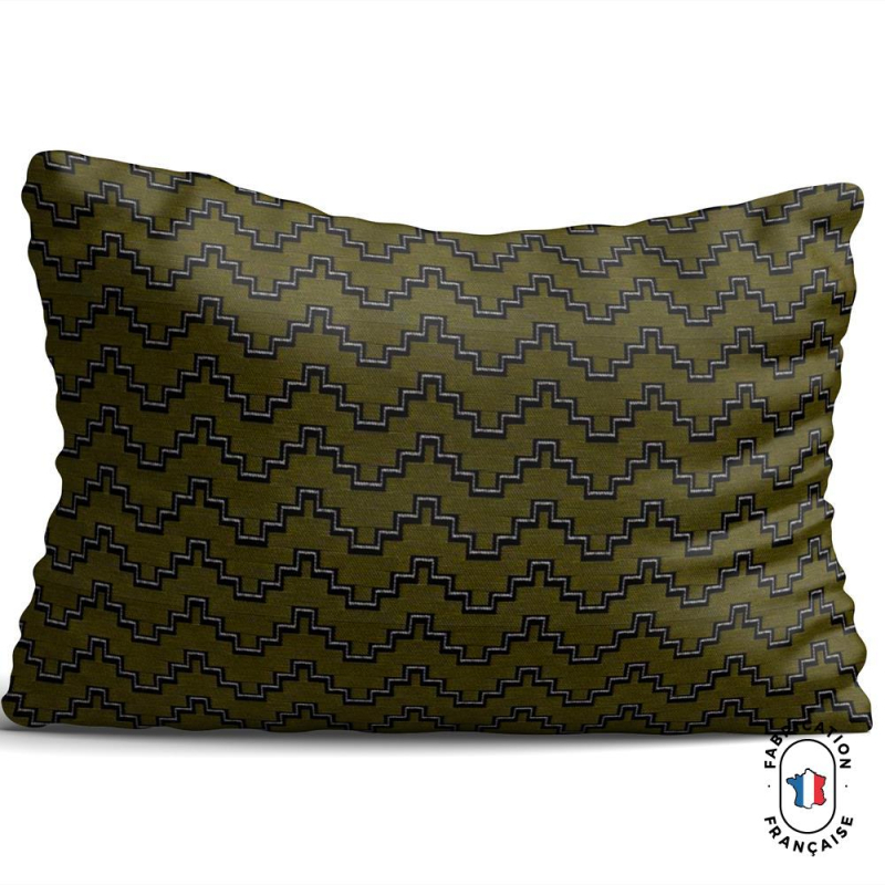 Coussin satiné LAUZE à motifs géométriques rectangle