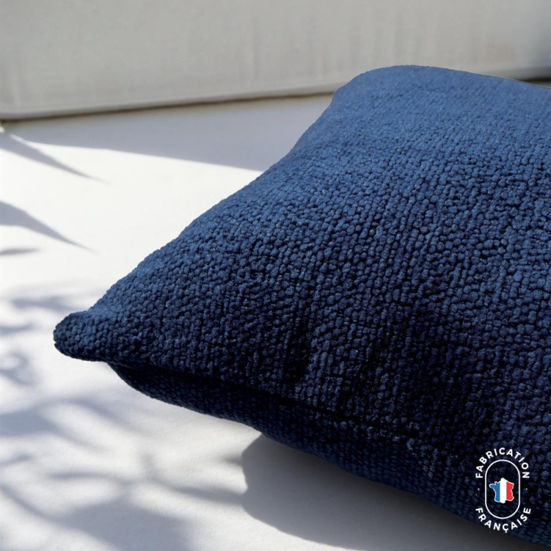 Coussin carré SALINE NC petite bouclette coloris Marine