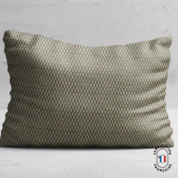 Coussin en velours chenillé à carreaux