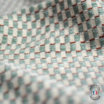 Coussin en velours chenillé à carreaux