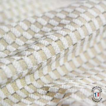 Coussin en velours chenillé à carreaux