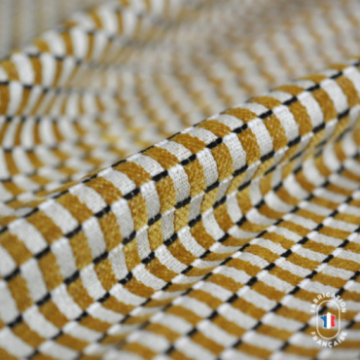 Coussin en velours chenillé à carreaux