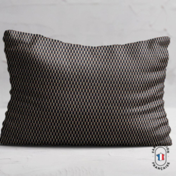 Coussin en velours chenillé à carreaux