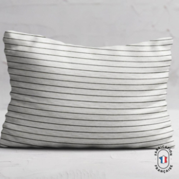 Coussin à rayures effet lin