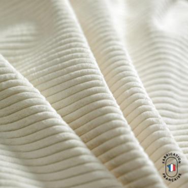 Tissu velours côtelé écru