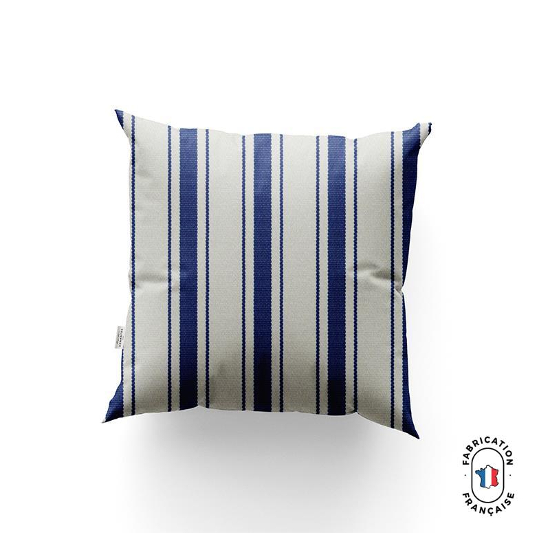 Coussin FARNIENTE à rayures coloris Outremer