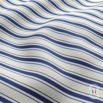 Zoom matière tissu FARNIENTE à rayures coloris Outremer