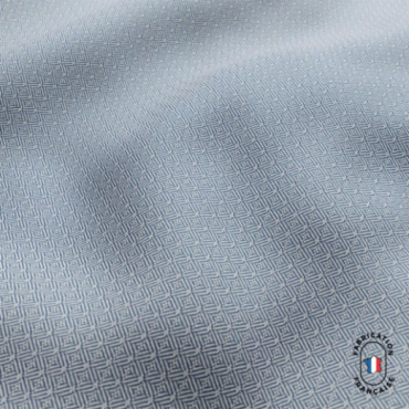 Zoom matière tissu VOILIER à motifs géométriques coloris Horizon