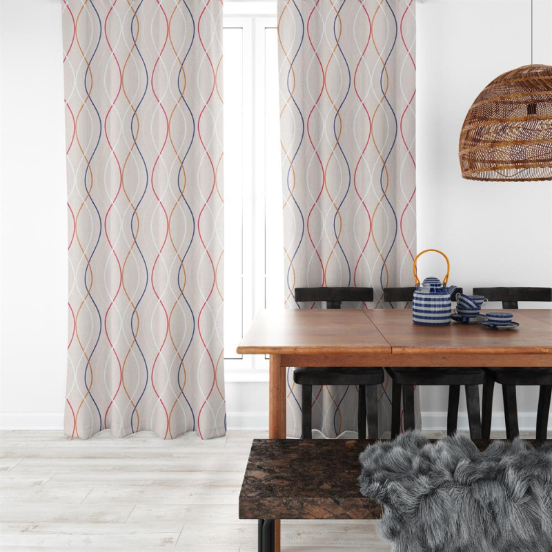 Rideau CARIOCA à lignes géométriques coloris Sunset