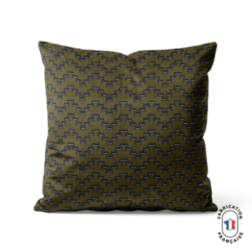 Coussin satiné LAUZE à motifs géométriques carré
