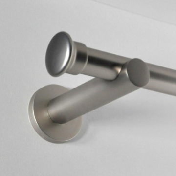 Tringle tube embout rond Nickel mat Bouchon
