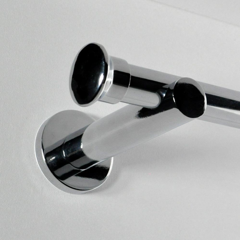 Tringle tube embout rond Chrome Bouchon