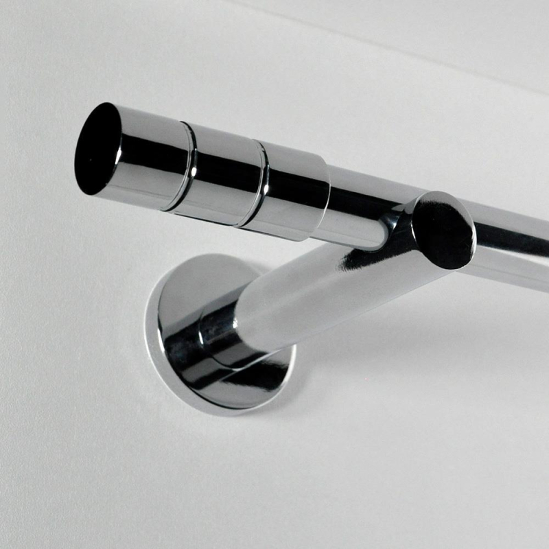 Tringle tube embout long Chrome Cadiz