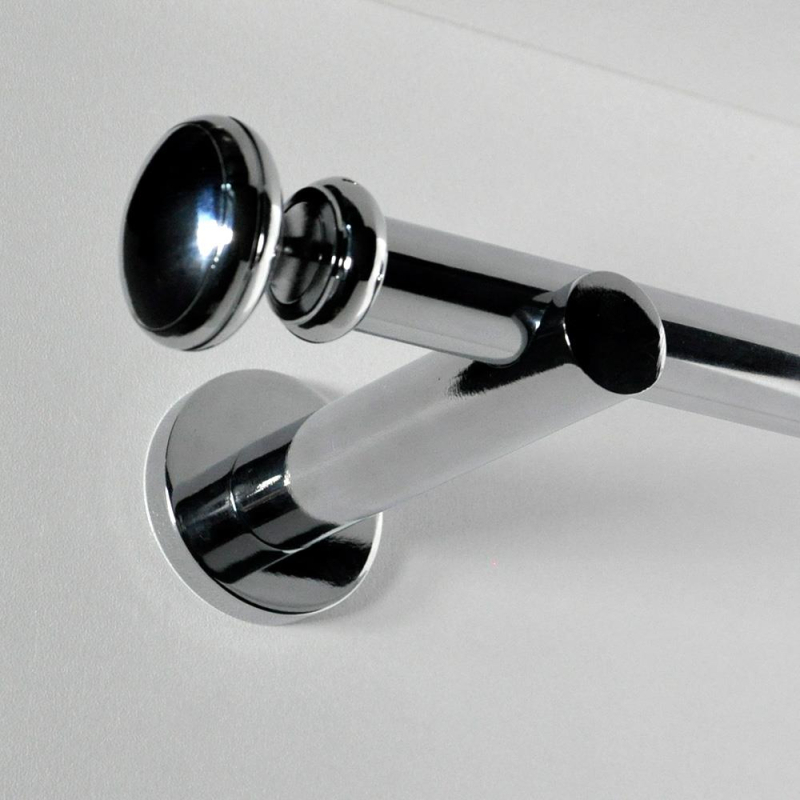 Tringle tube embout rond Chrome Regency