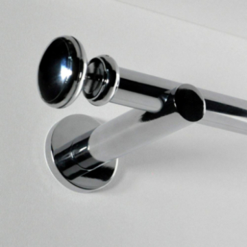 Tringle tube embout rond Chrome Regency