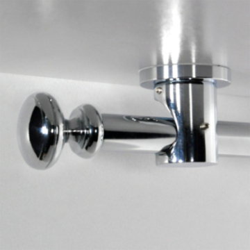 Tringle tube embout rond Chrome Regency