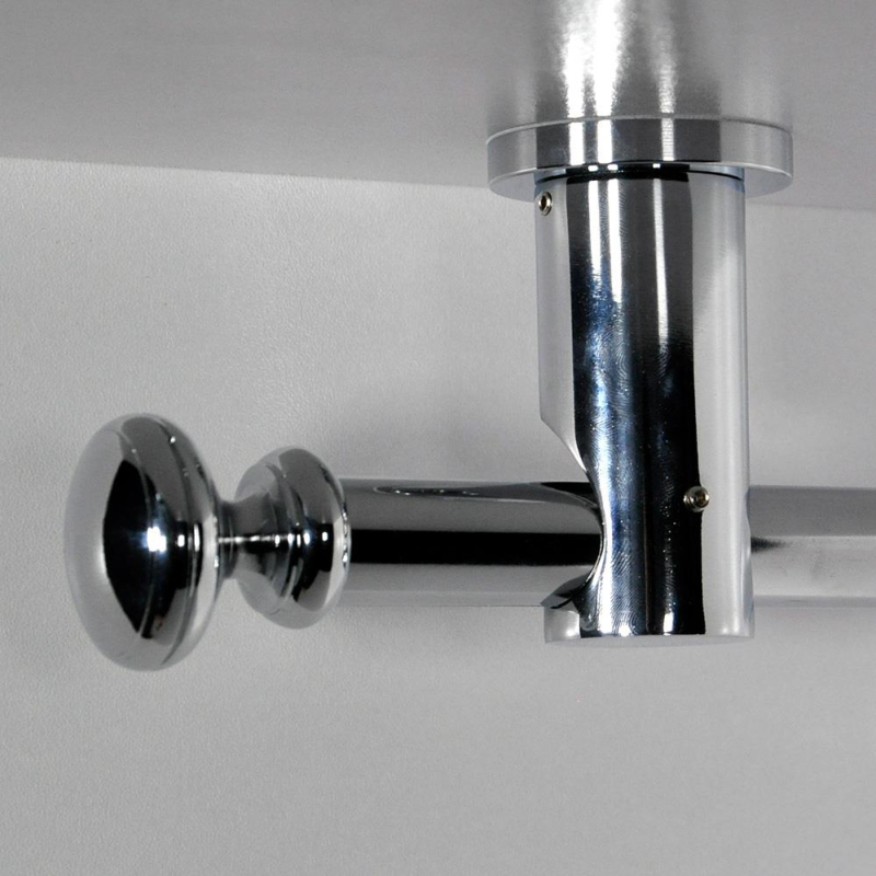 Tringle tube embout rond Chrome Regency