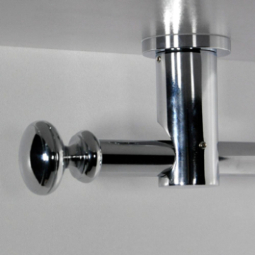 Tringle tube embout rond Chrome Regency