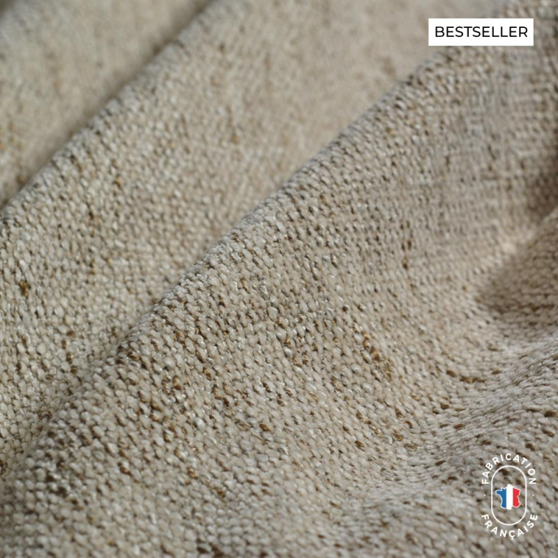 Rideau en velours chenilllé coloris sable