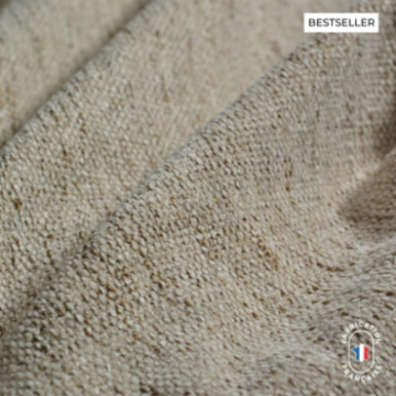 Rideau en velours chenilllé coloris sable