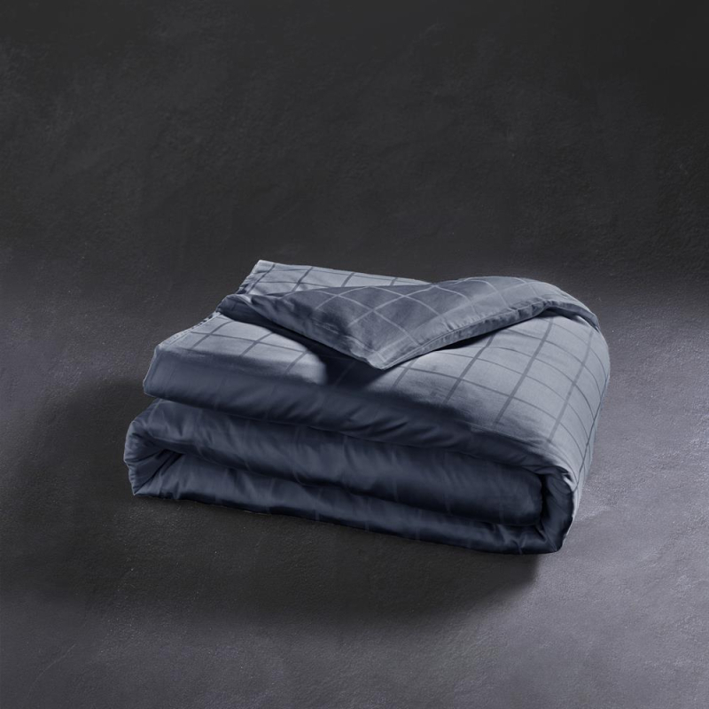 Housse de couette satin callista indigo 140x200 cm