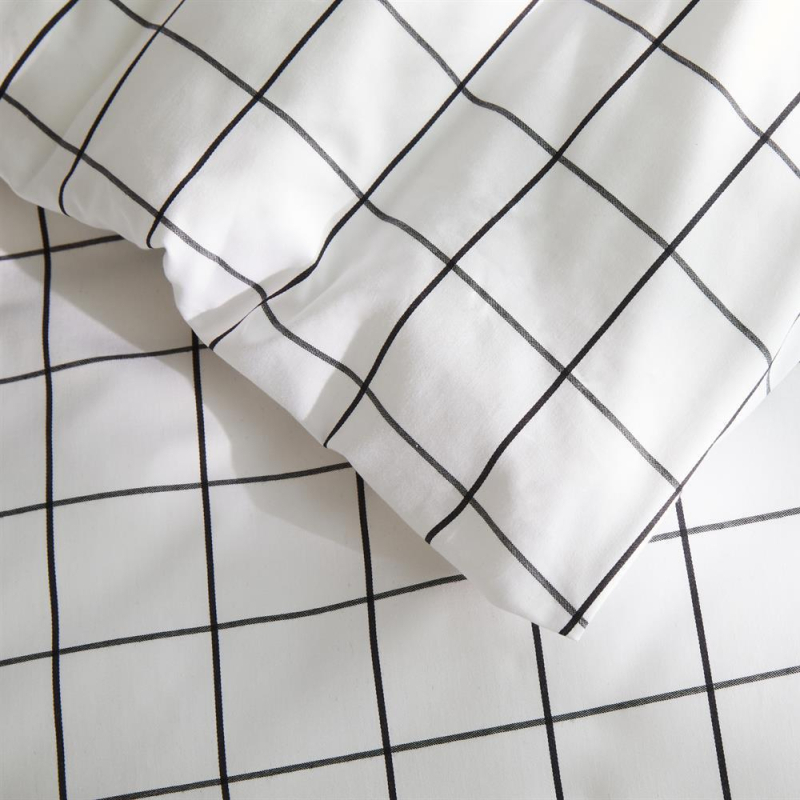 Housse de couette à carreaux noir et blanc Atlas 140x200 cm zoom